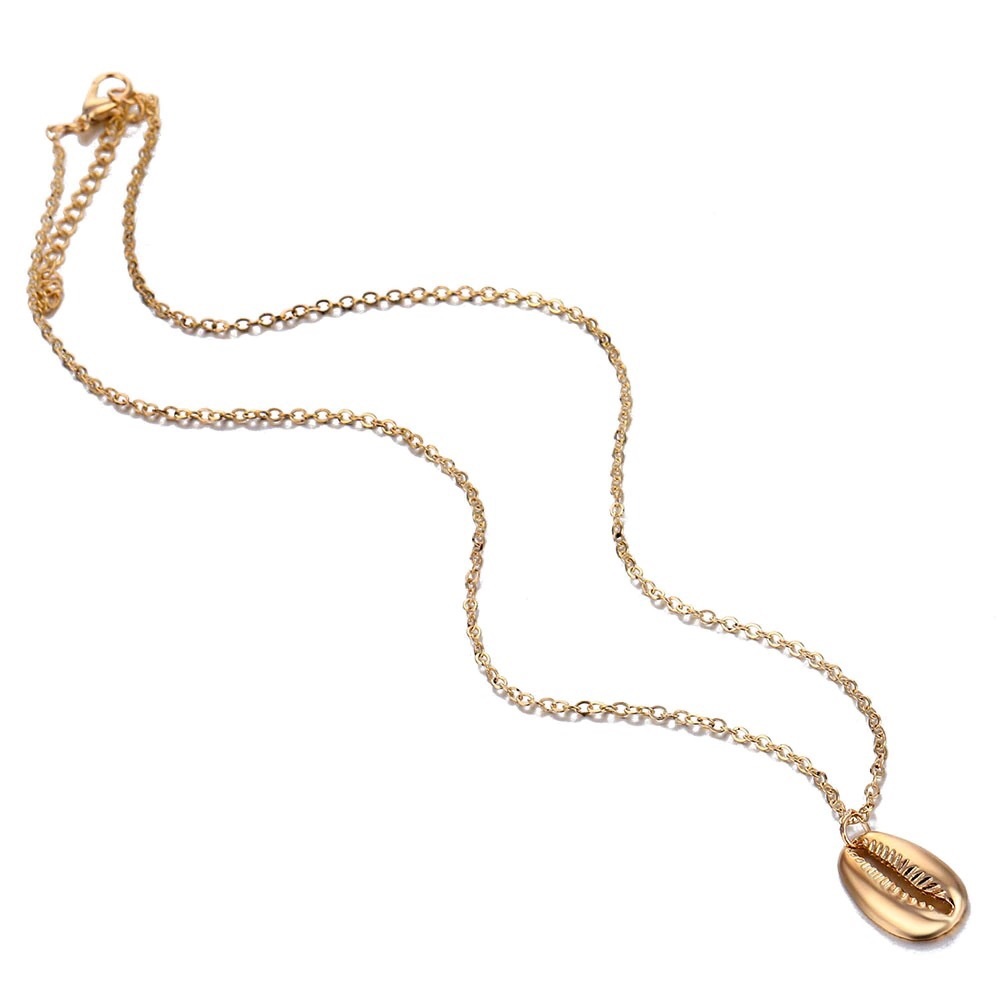 Ocean Conch Cowrie Shell Pendant Necklace - Picture 2 of 6